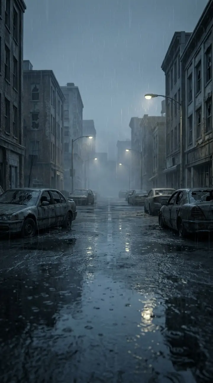 Rain-Soaked City — cold world